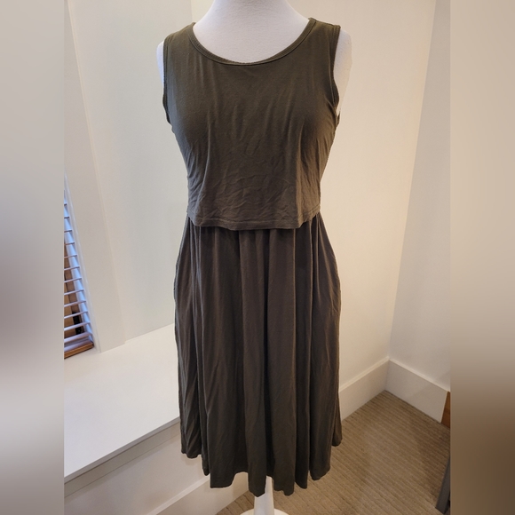 Maternity Nursing Dress, army green - Picture 5 of 8